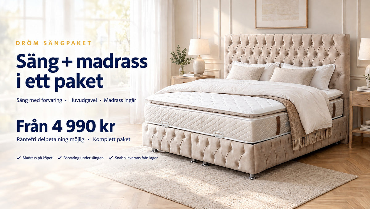 Dröm Sängpaket – Säng + madrass i ett paket från 4 990 kr