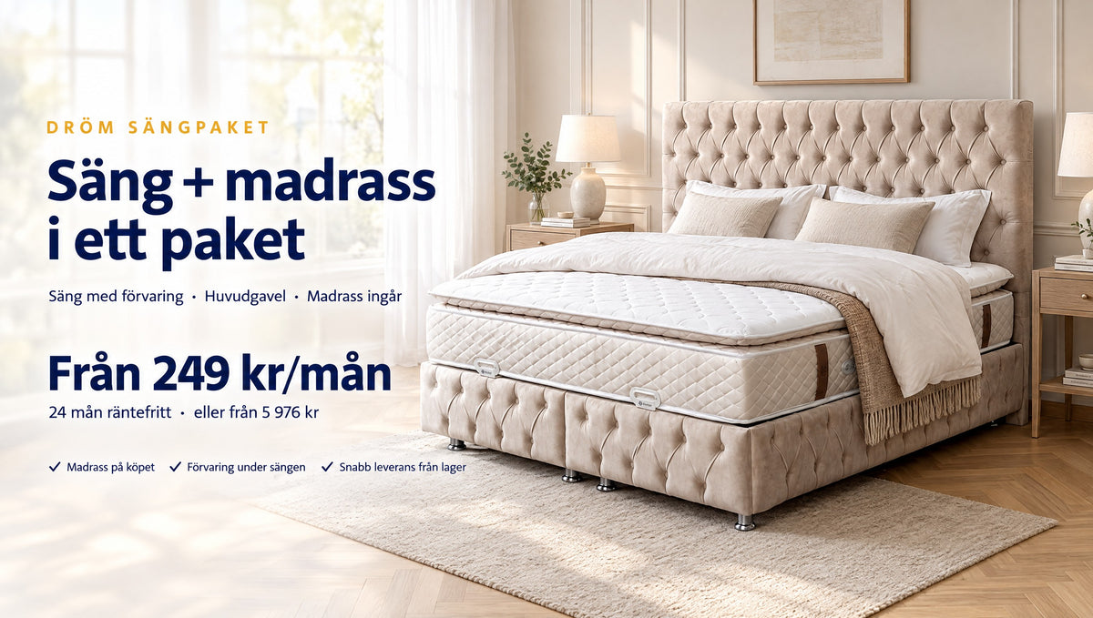 Dröm Sängpaket – säng och madrass från 249 kr/mån