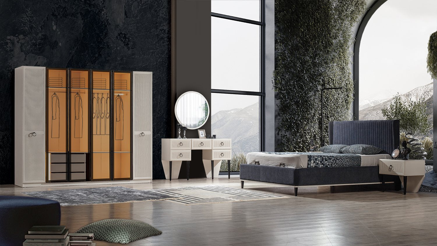Savana Sovrumsset ( Säng+ 2 st Sängbord+ Sminkbord ) - Albimo