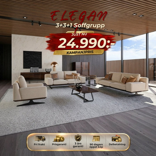 Elegant 3+3+1 Soffgrupp
