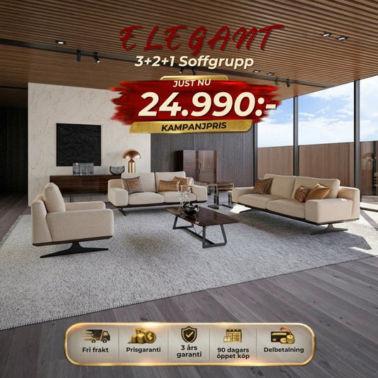 Elegant 3+2+1 Soffgrupp