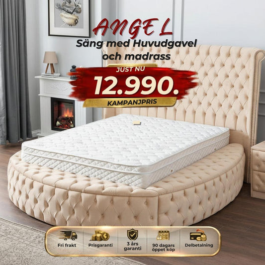 🎯 Angel Säng-Huvudgavel-Förvaring med Madrass