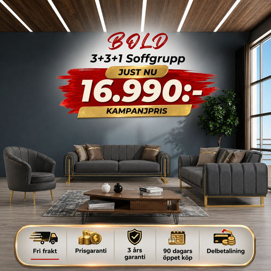 🎯 Bold 3+3+1 Soffgrupp