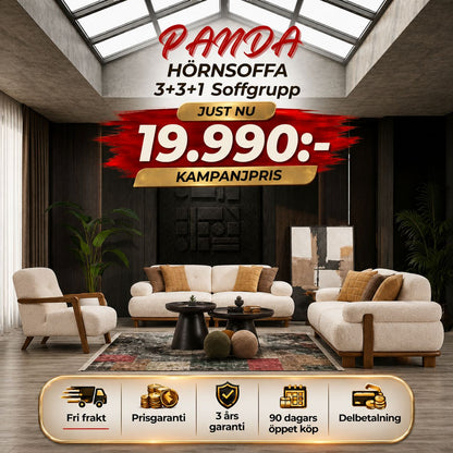 🎯 Panda 3+3+1 Soffgrupp