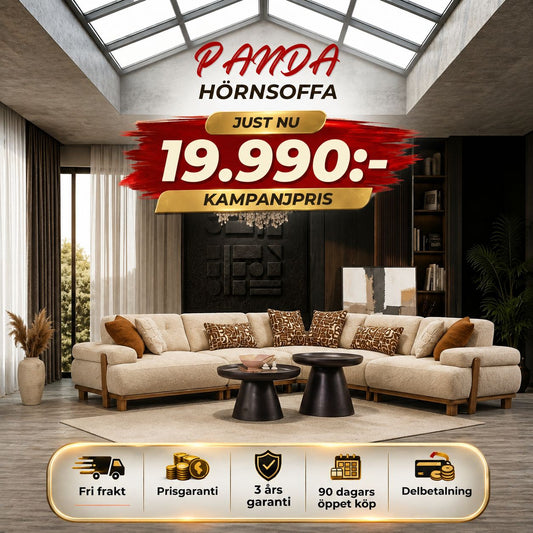 🎯 Panda Hörnsoffa
