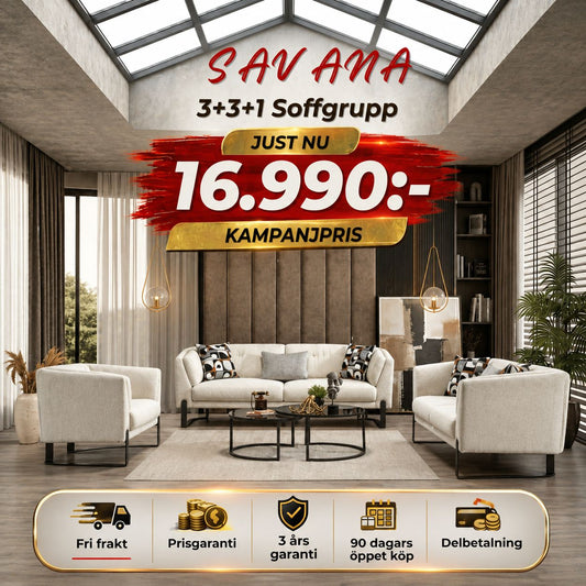 🎯 Savana 3+3+1 Soffgrupp