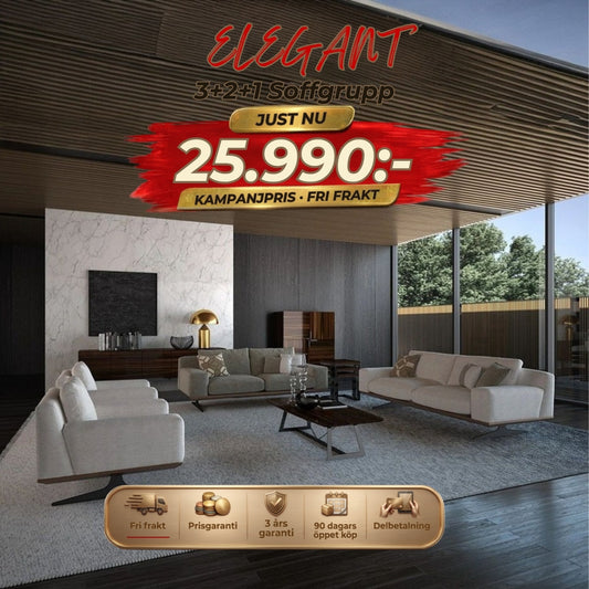 Elegant 3+2+1 Soffgrupp – kampanjpris