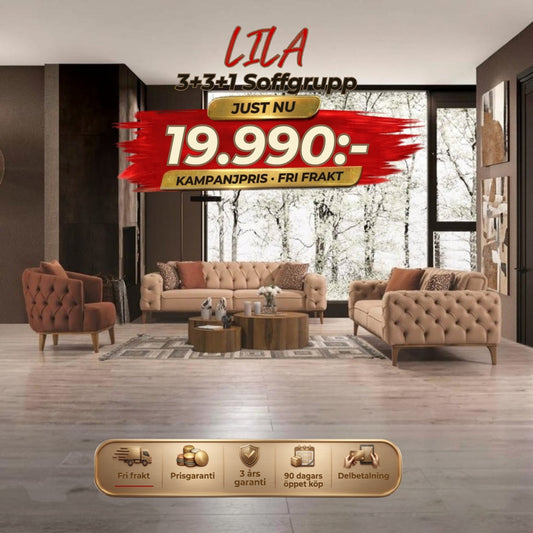 Lila 3+3+1 Soffgrupp – kampanjpris