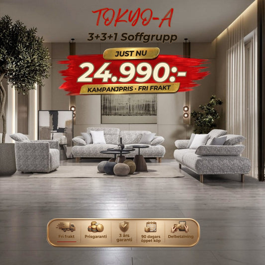 Tokyo-A 3+3+1 Soffgrupp – kampanjpris