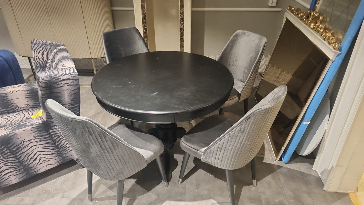 Matbord med 4 stolar Runt – visningsexemplar, bild 1
