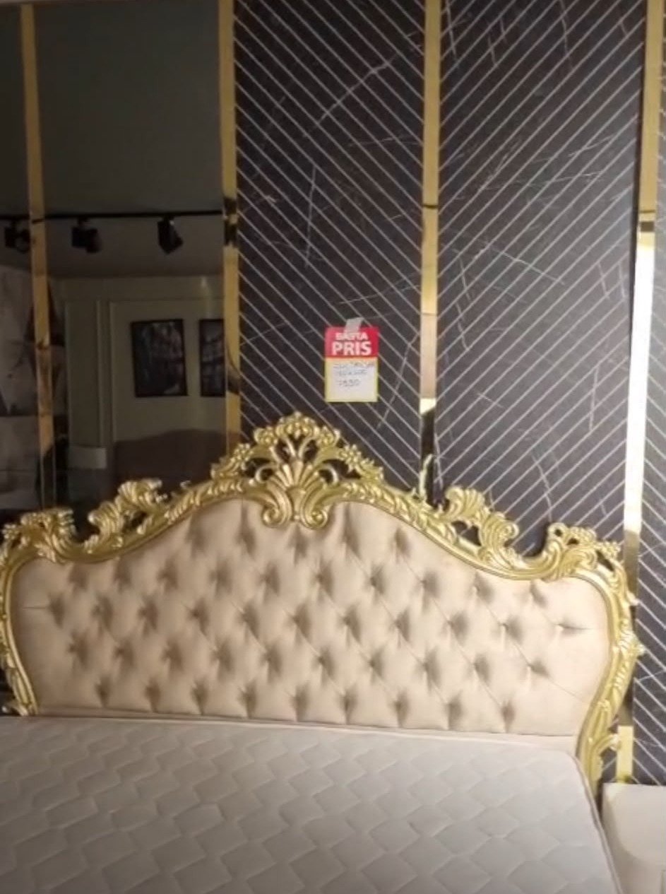 Barock Säng Guld/Beige – visningsexemplar, bild 1