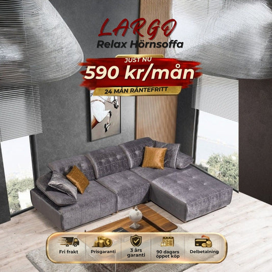 LARGO Relax Hörnsoffa 590 kr/mån