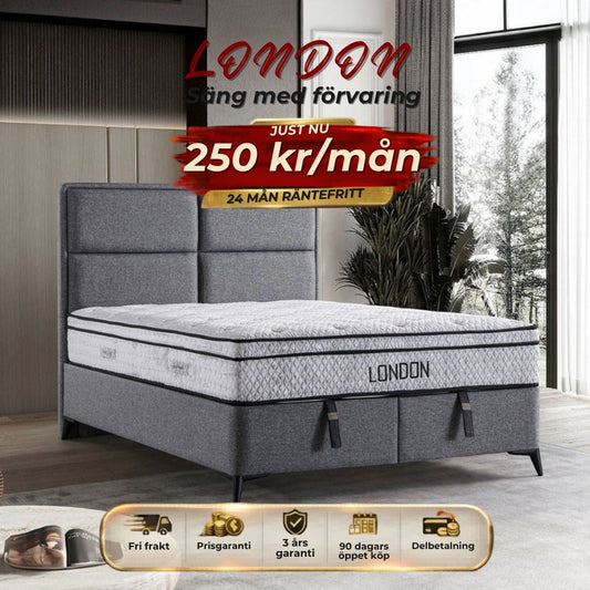 LONDON Säng med förvaring 250 kr/mån
