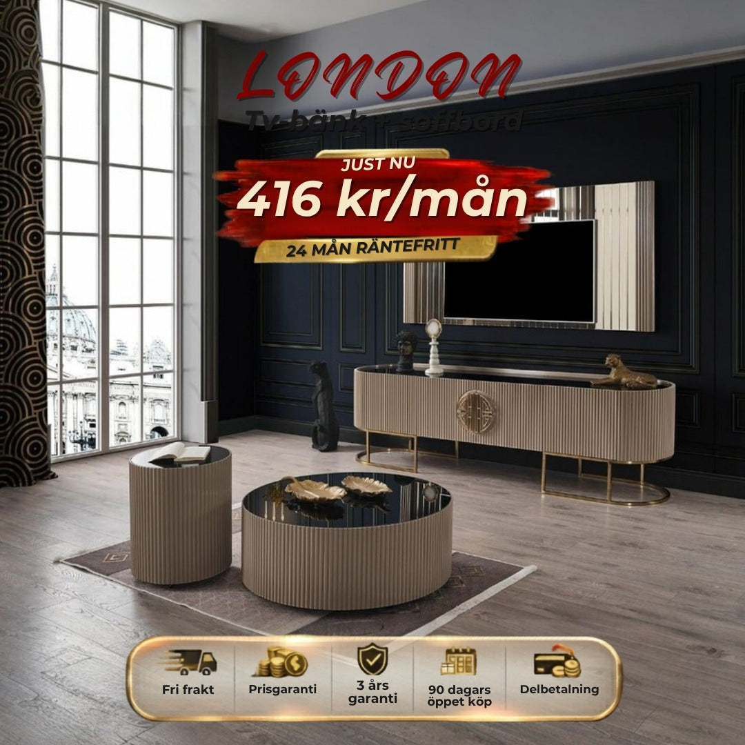LONDON Tv-bänk + soffbord 416 kr/mån