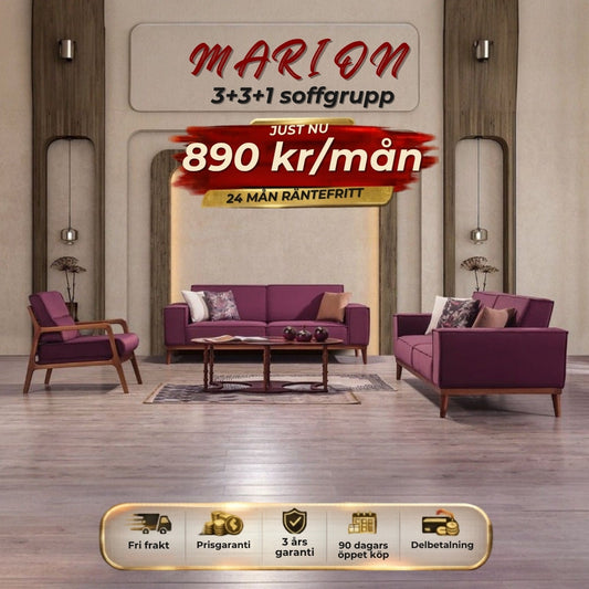 MARION 3+3+1 soffgrupp 890 kr/mån
