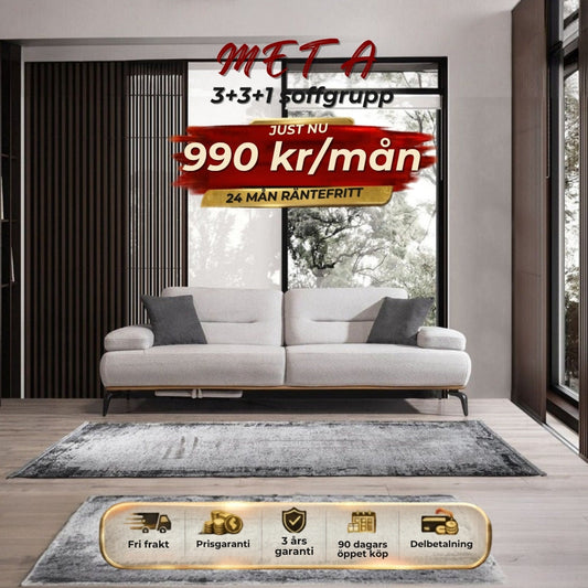 META 3+3+1 soffgrupp 990 kr/mån