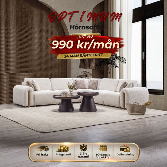 OPTIMUM Hörnsoffa 990 kr/mån