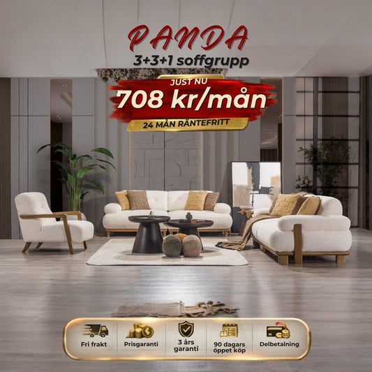 PANDA 3+3+1 soffgrupp 708 kr/mån