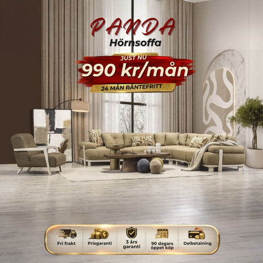 PANDA Hörnsoffa 990 kr/mån