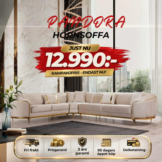 💥Pandora Hörnsoffa ⏳Bästsäljare | Endast 12 kvar