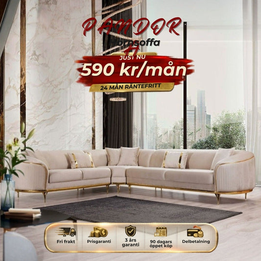 PANDORA Hörnsoffa 590 kr/mån