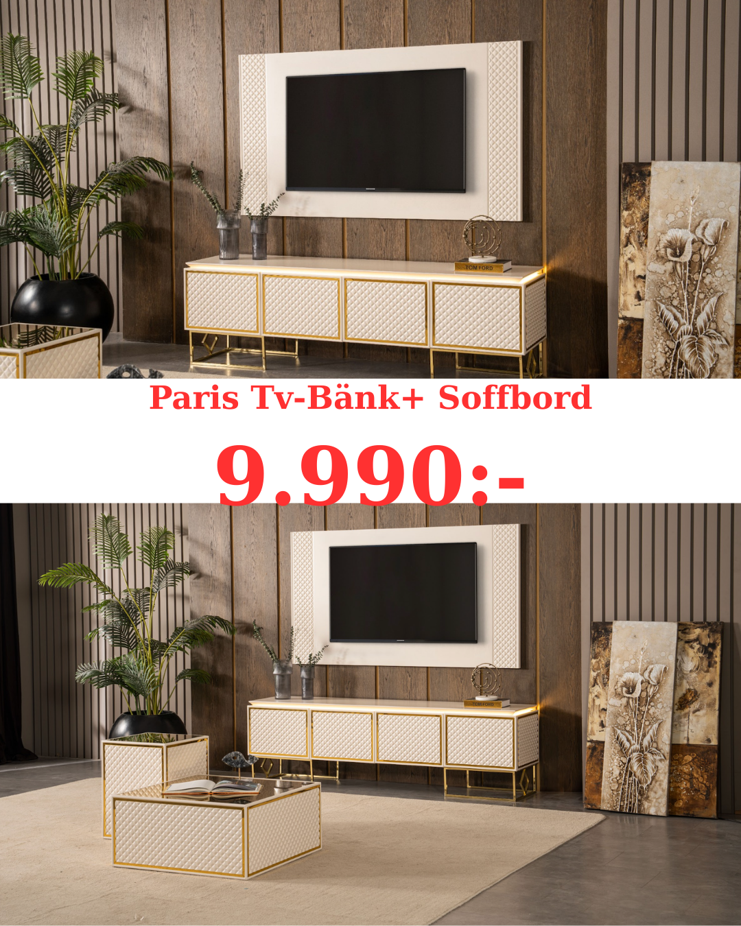 Paris Tv-Bänk + Soffbord