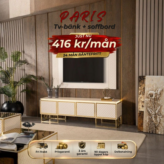 PARIS Tv-bänk + soffbord 416 kr/mån