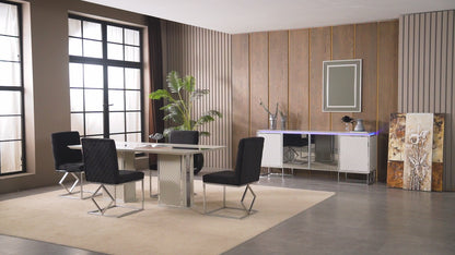 Paris Matbord med Aura 6 Stolar