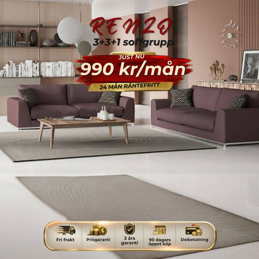 RENZO 3+3+1 soffgrupp 990 kr/mån