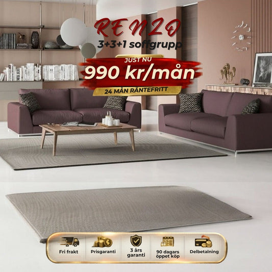 RENZO 3+3+1 soffgrupp 990 kr/mån