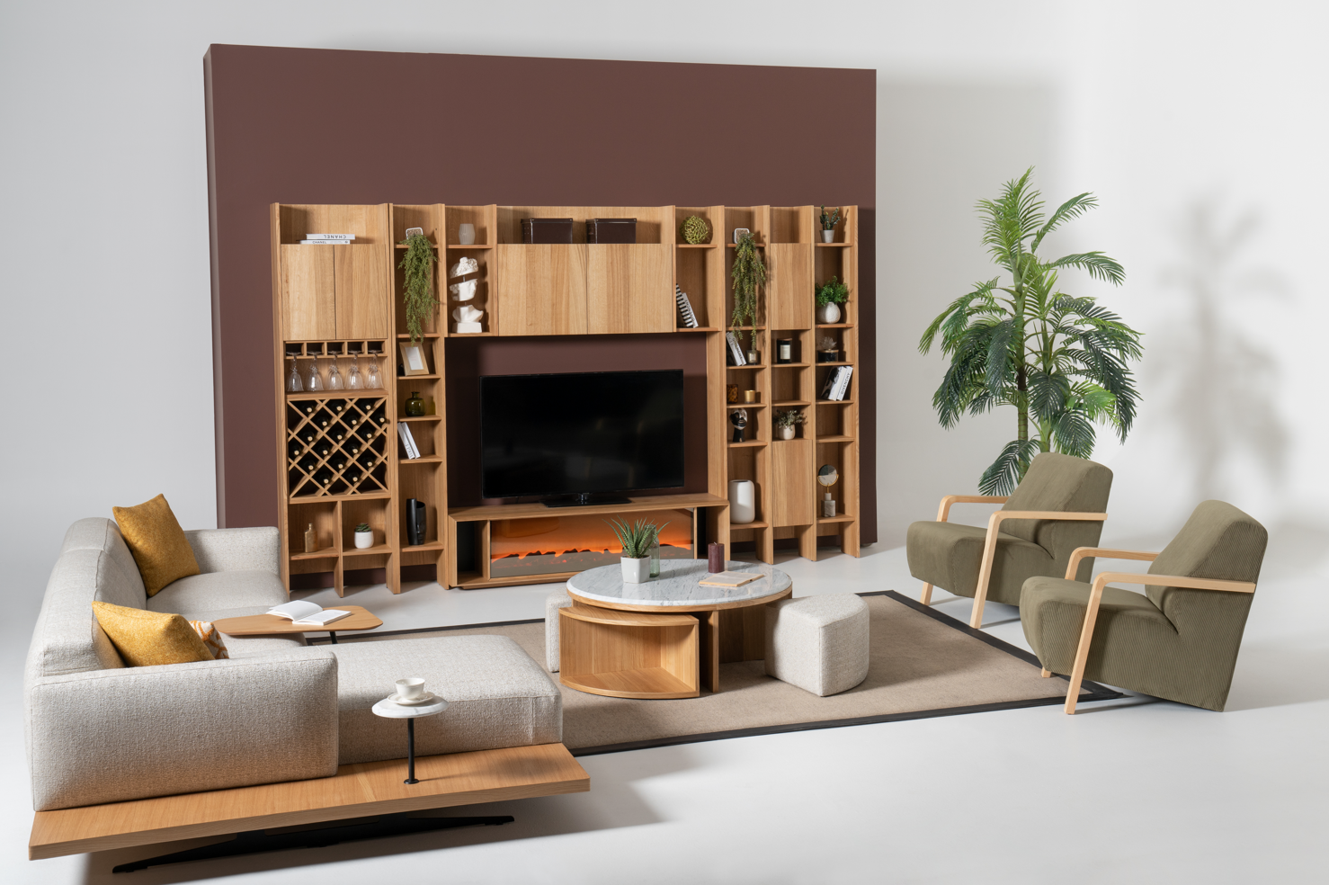 Hera TV-Bänk Dubbelblock - LINE Furniture Group