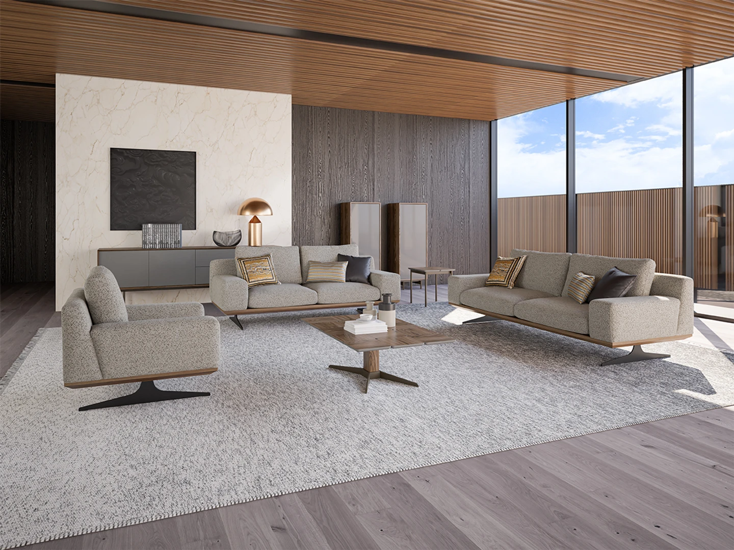 🎯 Elegant 3+2+1 Soffgrupp - Beige