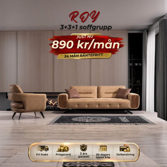 ROY 3+3+1 soffgrupp 890 kr/mån