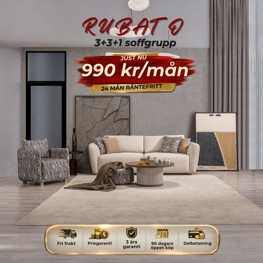 RUBATO 3+3+1 soffgrupp 990 kr/mån