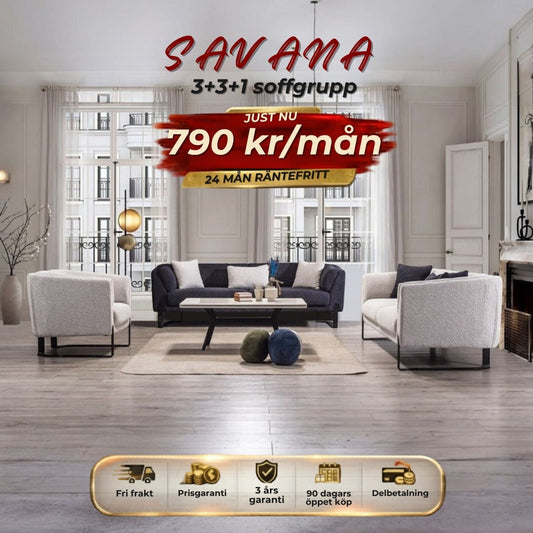 SAVANA 3+3+1 soffgrupp 790 kr/mån