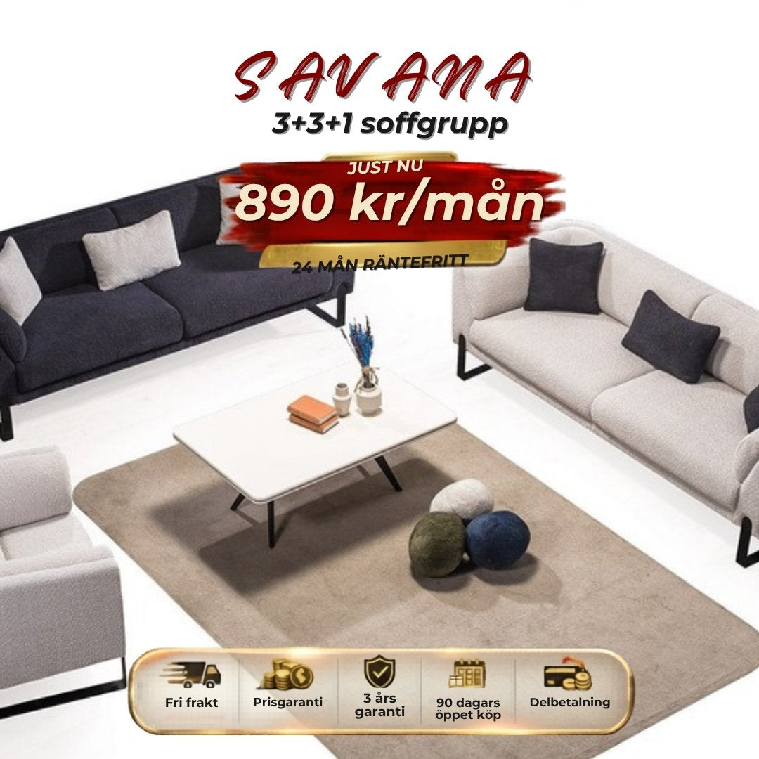 Savana 3+3+1 Soffgrupp månadspris