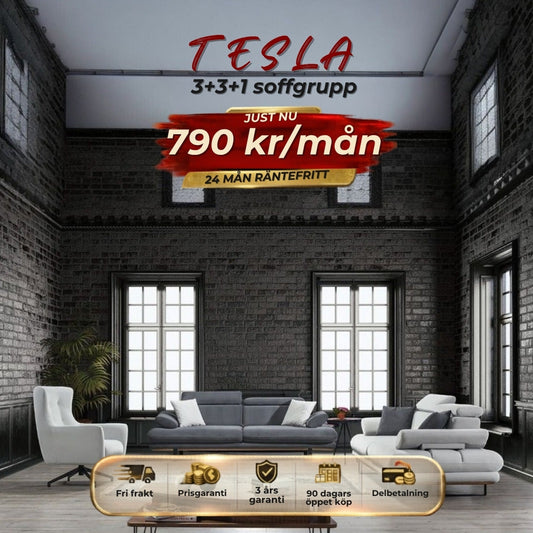 TESLA 3+3+1 soffgrupp 790 kr/mån