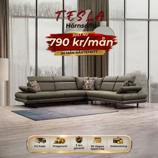 TESLA Hörnsoffa 790 kr/mån