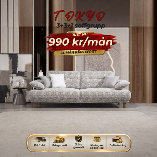 TOKYO 3+3+1 soffgrupp 990 kr/mån