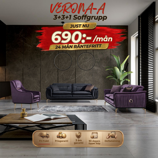 Verona-A 3+3+1 Sofa Set