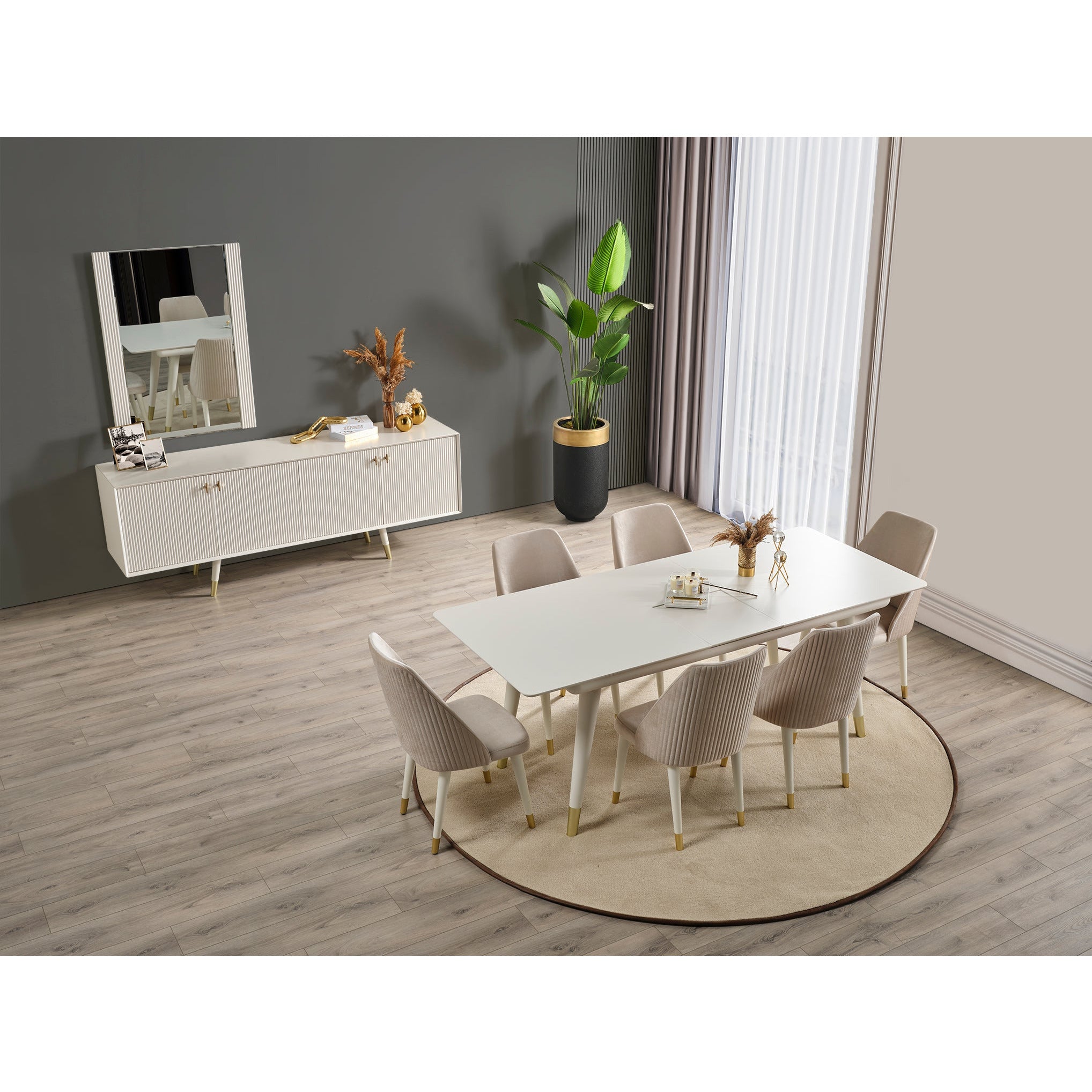 Asra Skänk med Spegel - LINE Furniture Group