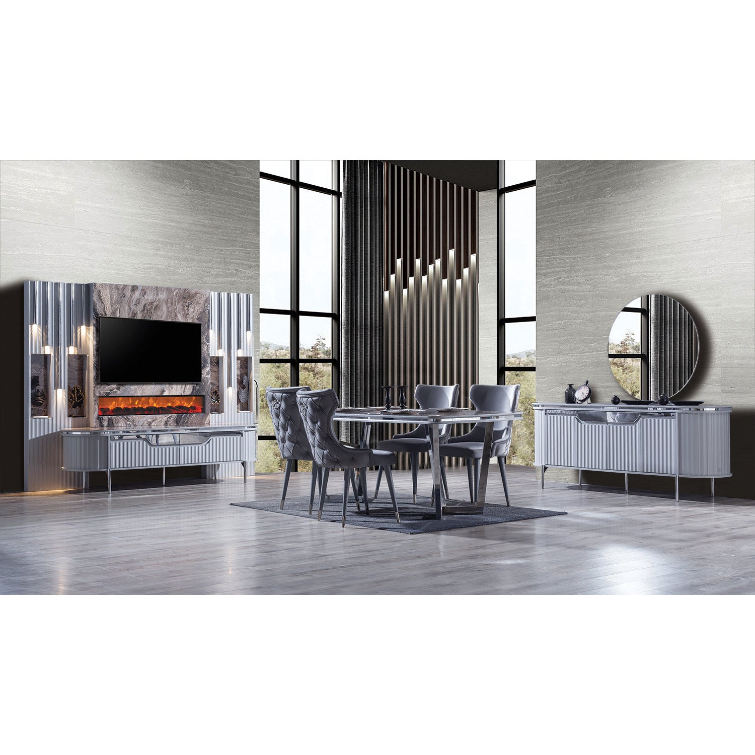 Zenon Skänk med Spegel - LINE Furniture Group