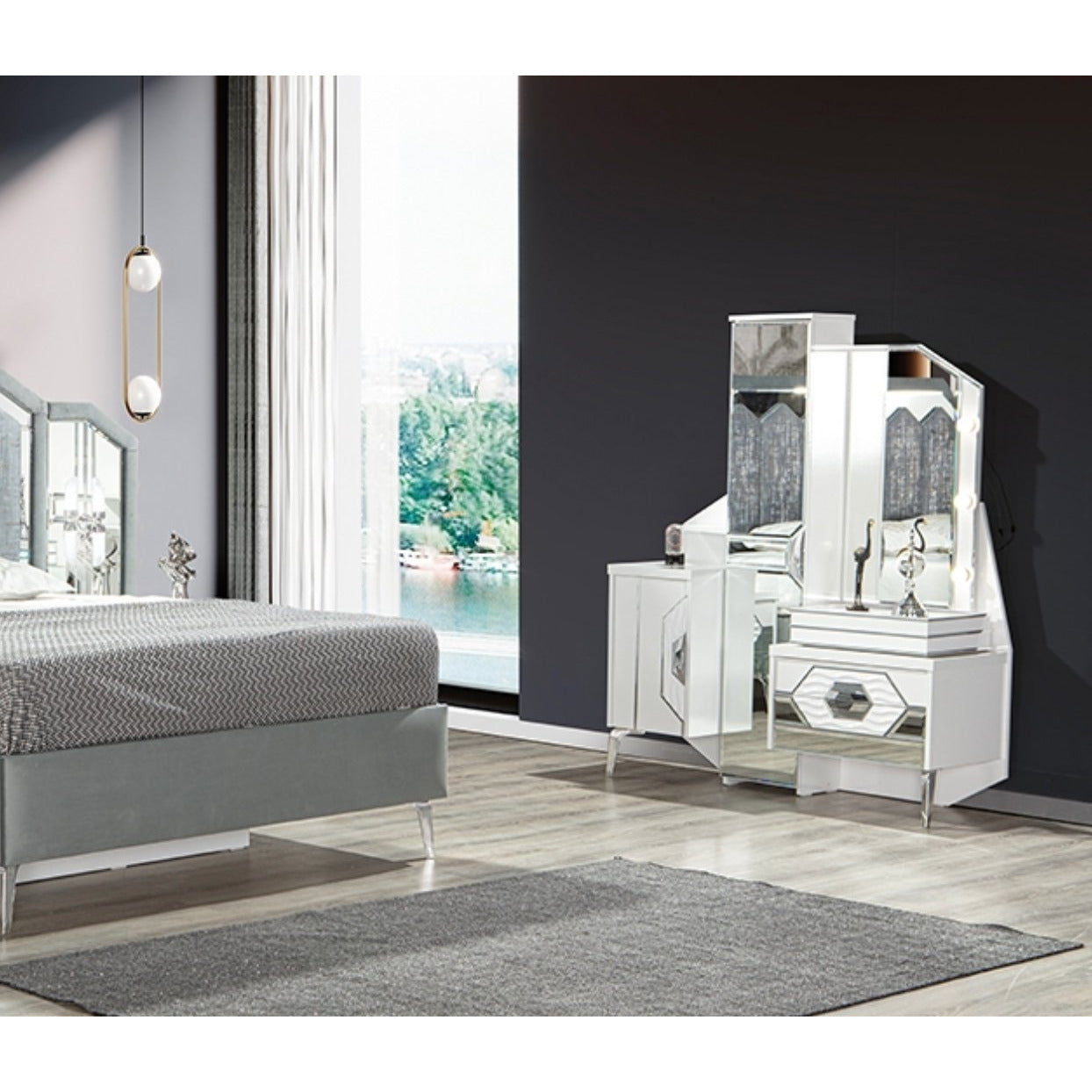 Duru Sminkbord med Spegel - LINE Furniture Group