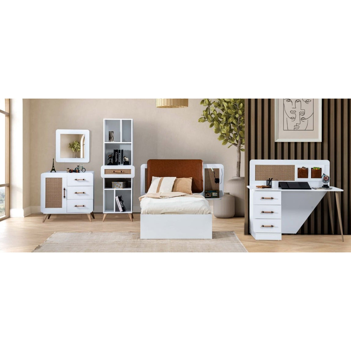 Hazeran Sminkbord Med Spegel - LINE Furniture Group