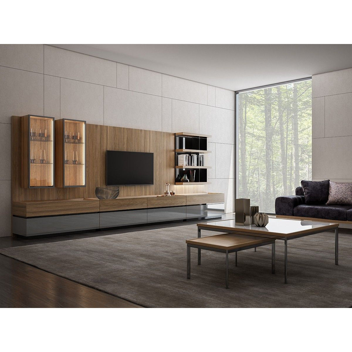 İcona Antrasit M2-Tv-Bänk Vägghylla - LINE Furniture Group