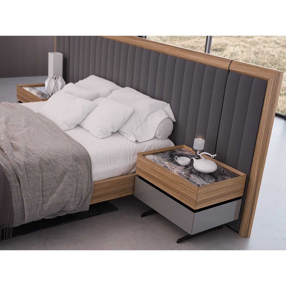 İcona Antrasit Sminkbord Spegel - LINE Furniture Group
