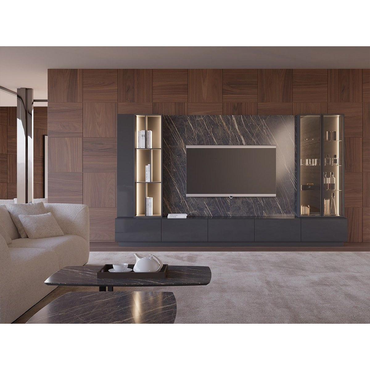 Nox M5-Tv-Bänk Väggskåp - LINE Furniture Group