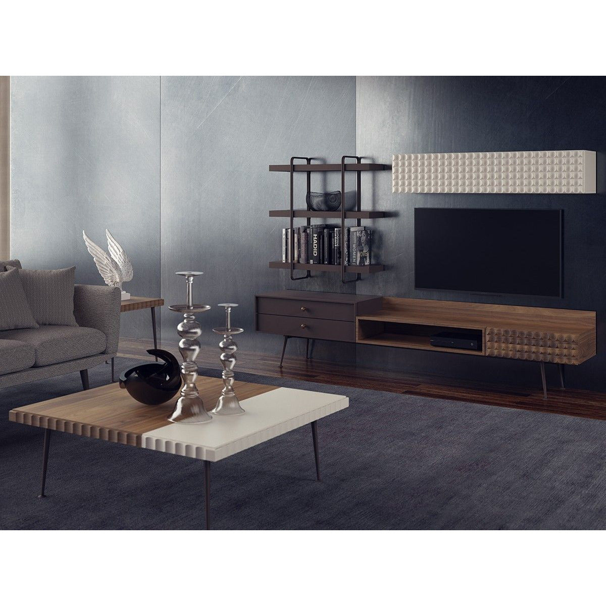 Raks M3-Tv-Bänk Bokhylla - LINE Furniture Group